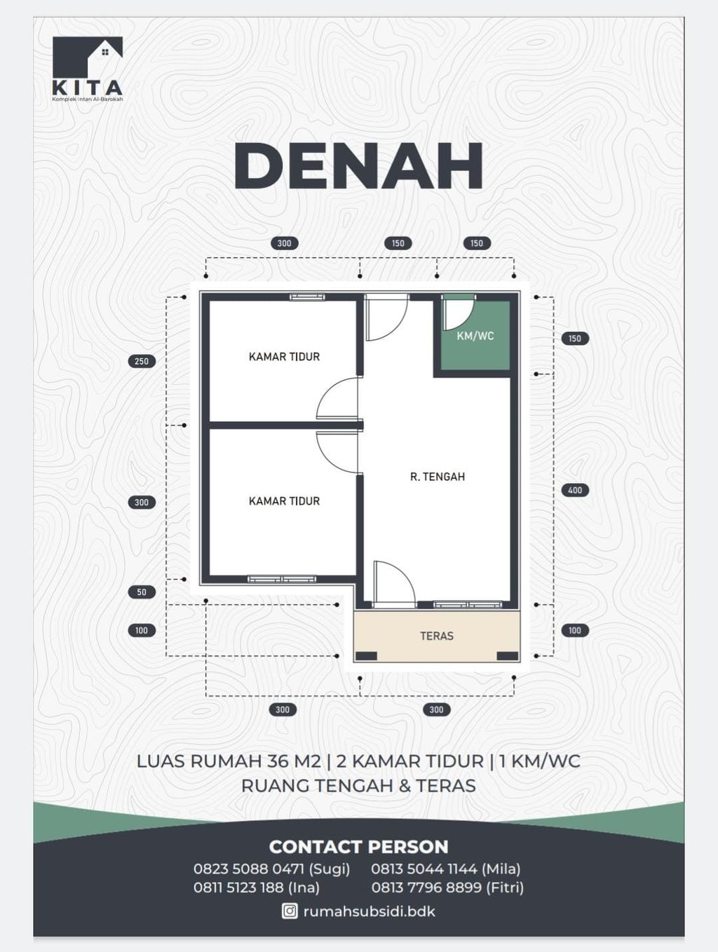 foto denah rumah tipe 36 perumahan KITA