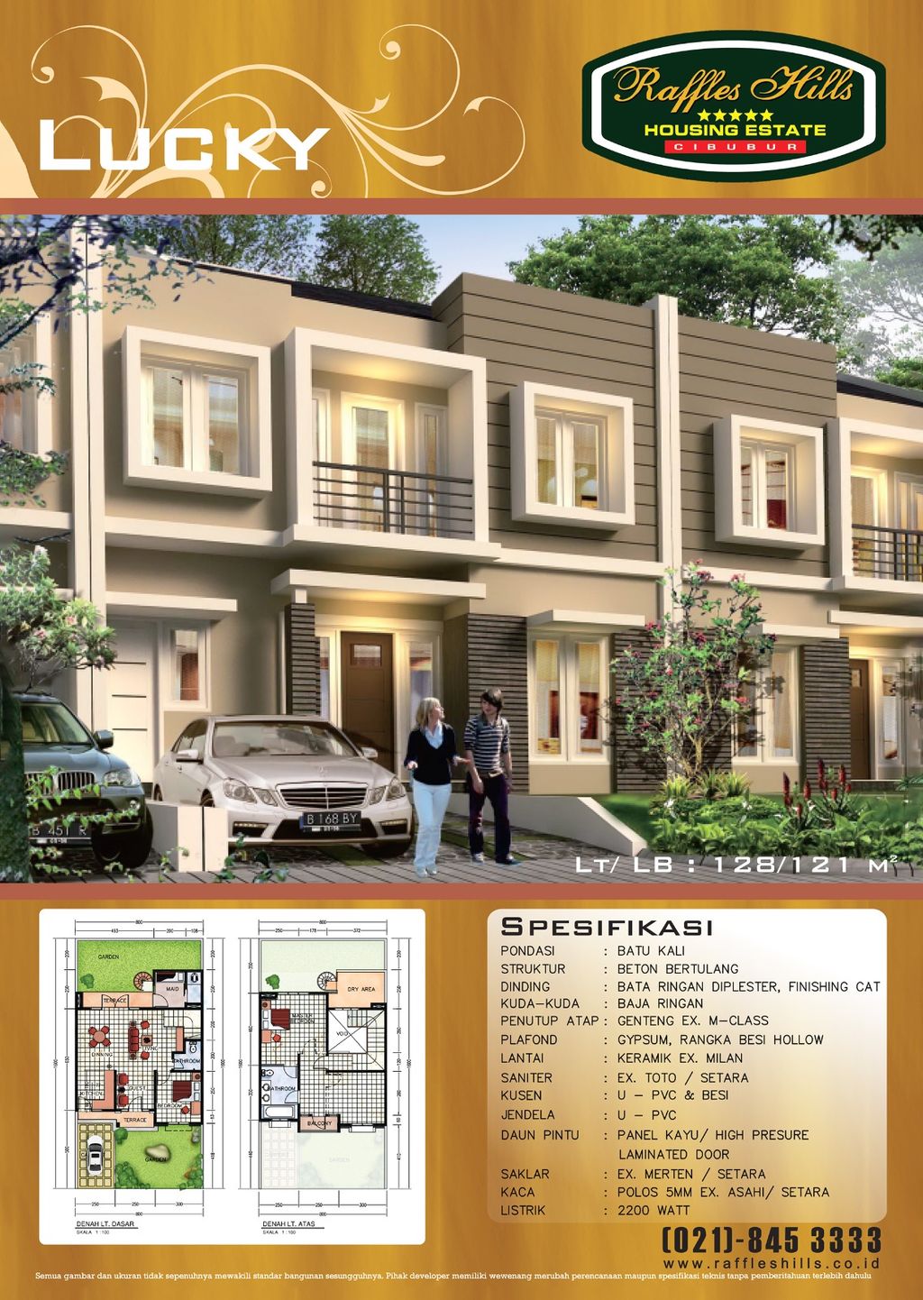 foto tampak rumah tipe LUCKY perumahan RAFFLES HILLS DEPOK