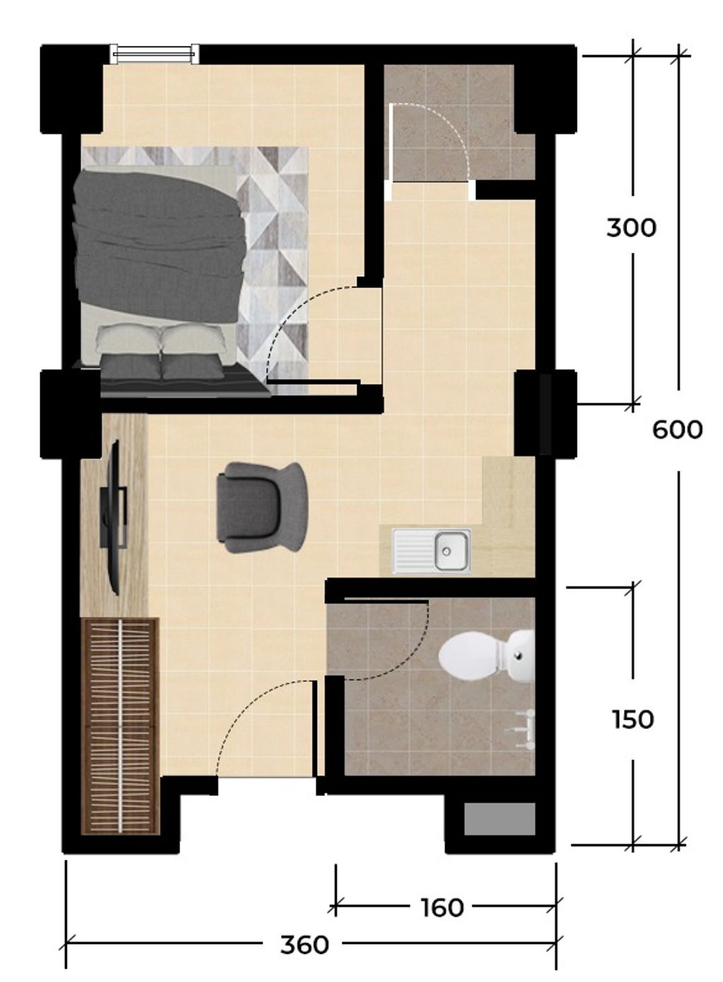 foto tampak rumah tipe 1 BR perumahan PERUMNAS SAMESTA EAST POINT