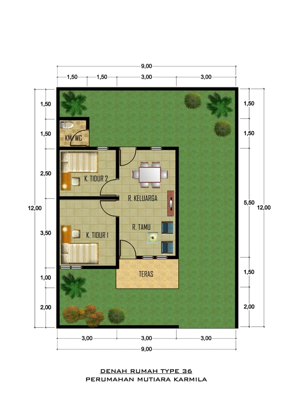 foto denah rumah tipe 36 perumahan MUTIARA KARMILA 6