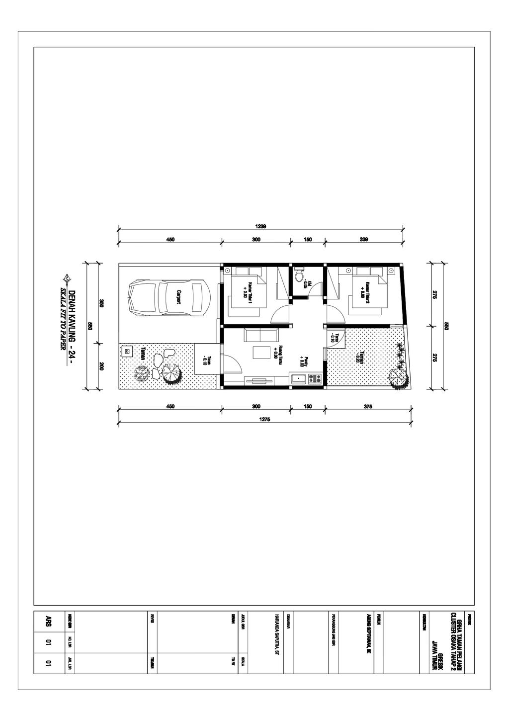 foto denah rumah tipe Osaka 2 kav 24 perumahan GRHA TAMAN PELANGI 2 CLUSTER OSAKA 2