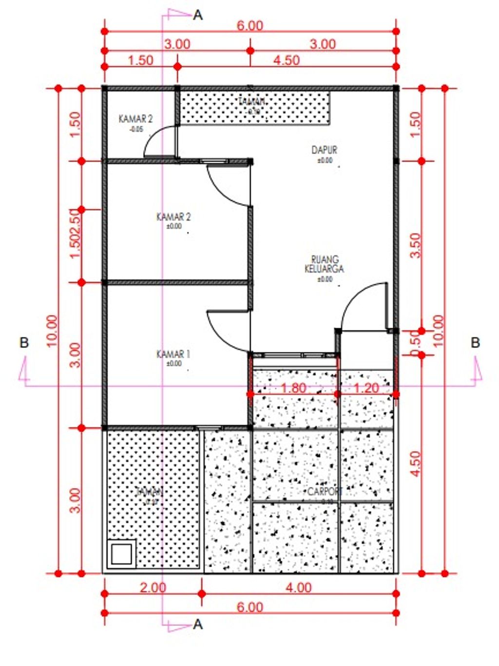 foto denah rumah tipe 30/60 perumahan THE MAGNOLIA GRANDE