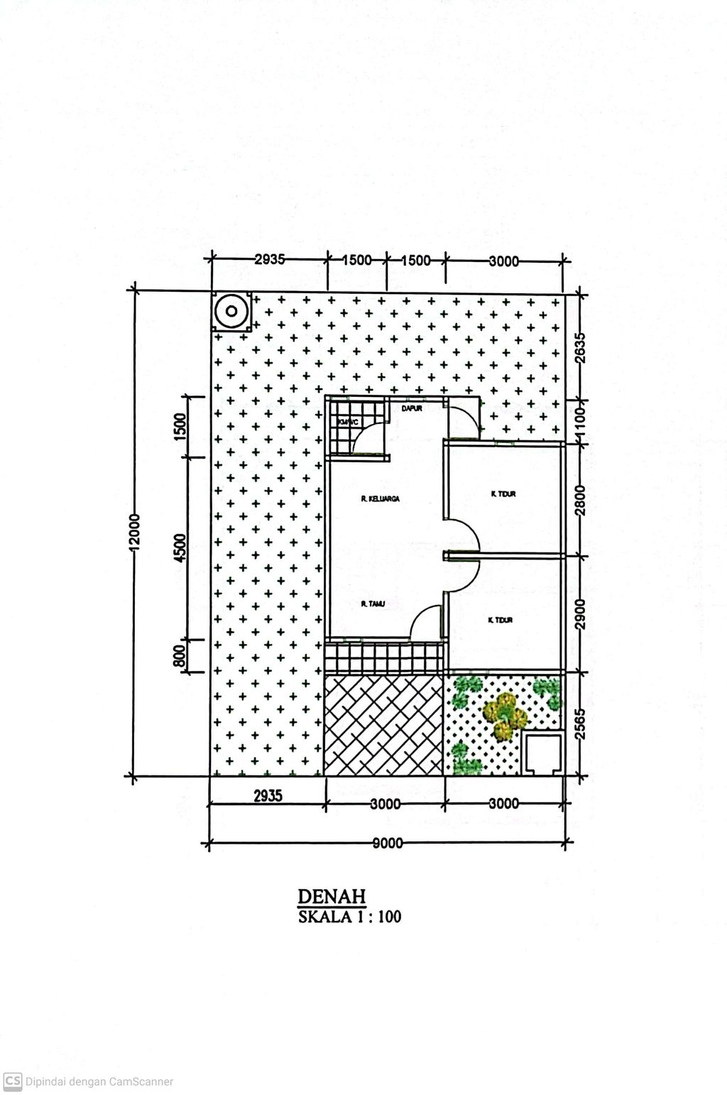 foto denah rumah tipe 36/108 perumahan PALM INDAH