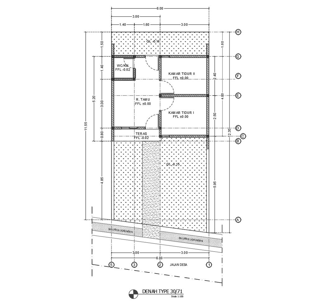 foto denah rumah tipe 30/71 perumahan Griya Mulya Asri Tahap 2