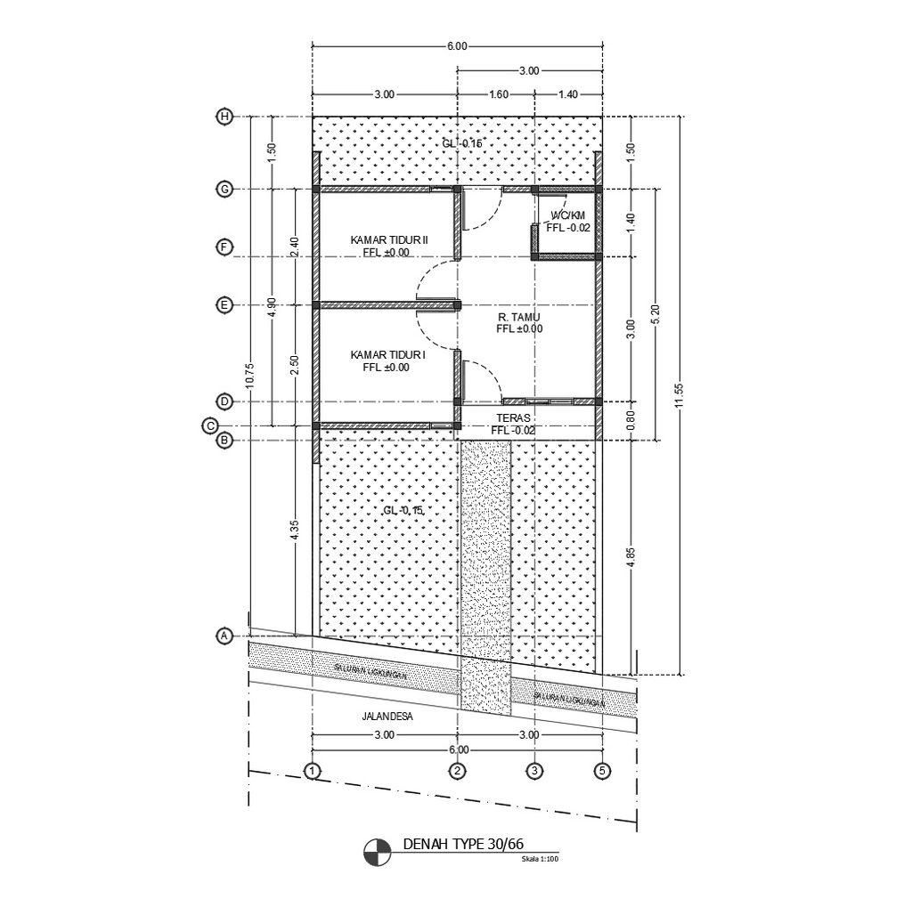 foto denah rumah tipe 30/66 perumahan Griya Mulya Asri Tahap 2