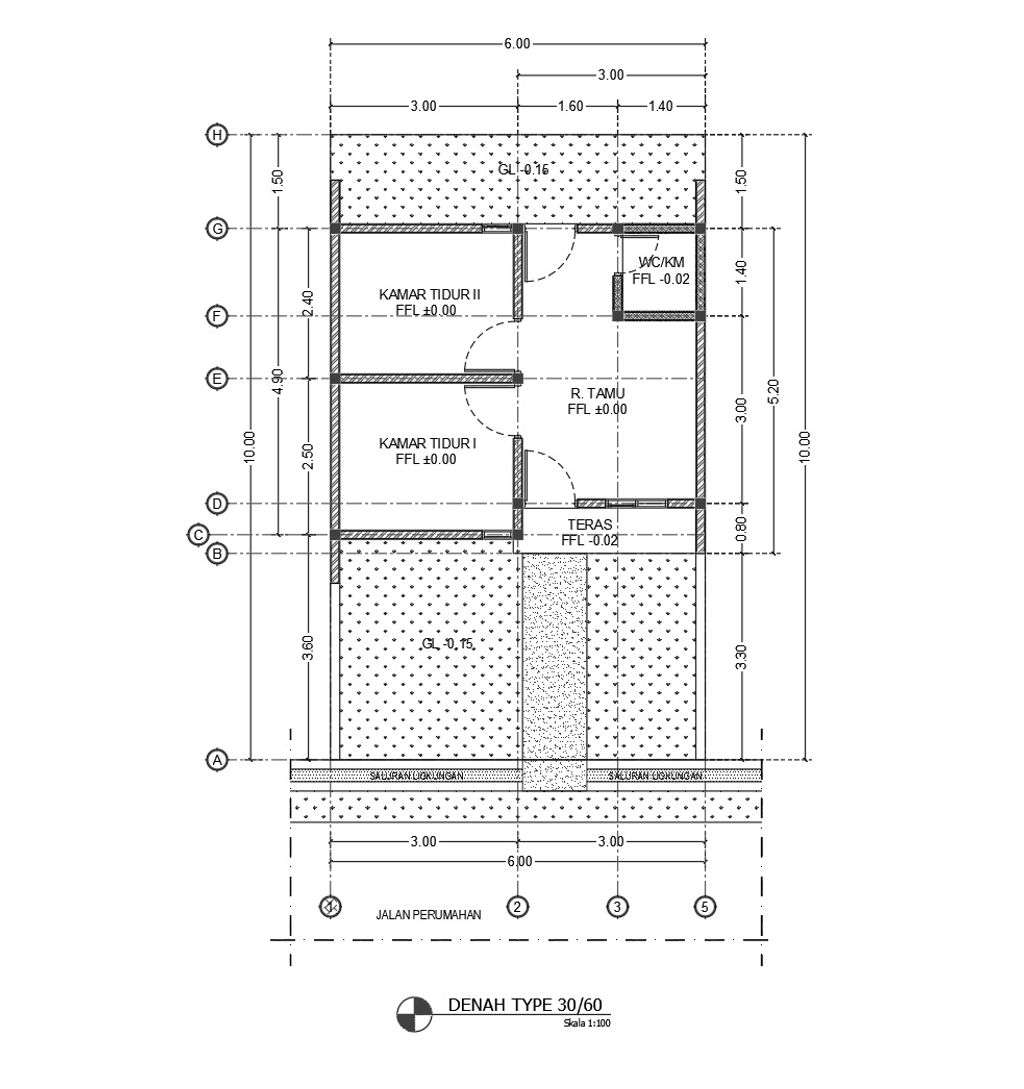foto denah rumah tipe 30/60 perumahan Griya Mulya Asri Tahap 2