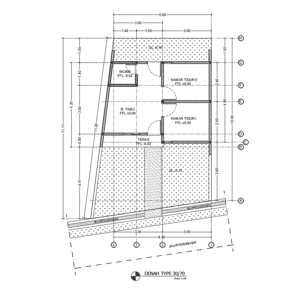foto denah rumah tipe 30/70 perumahan Griya Mulya Asri Tahap 2