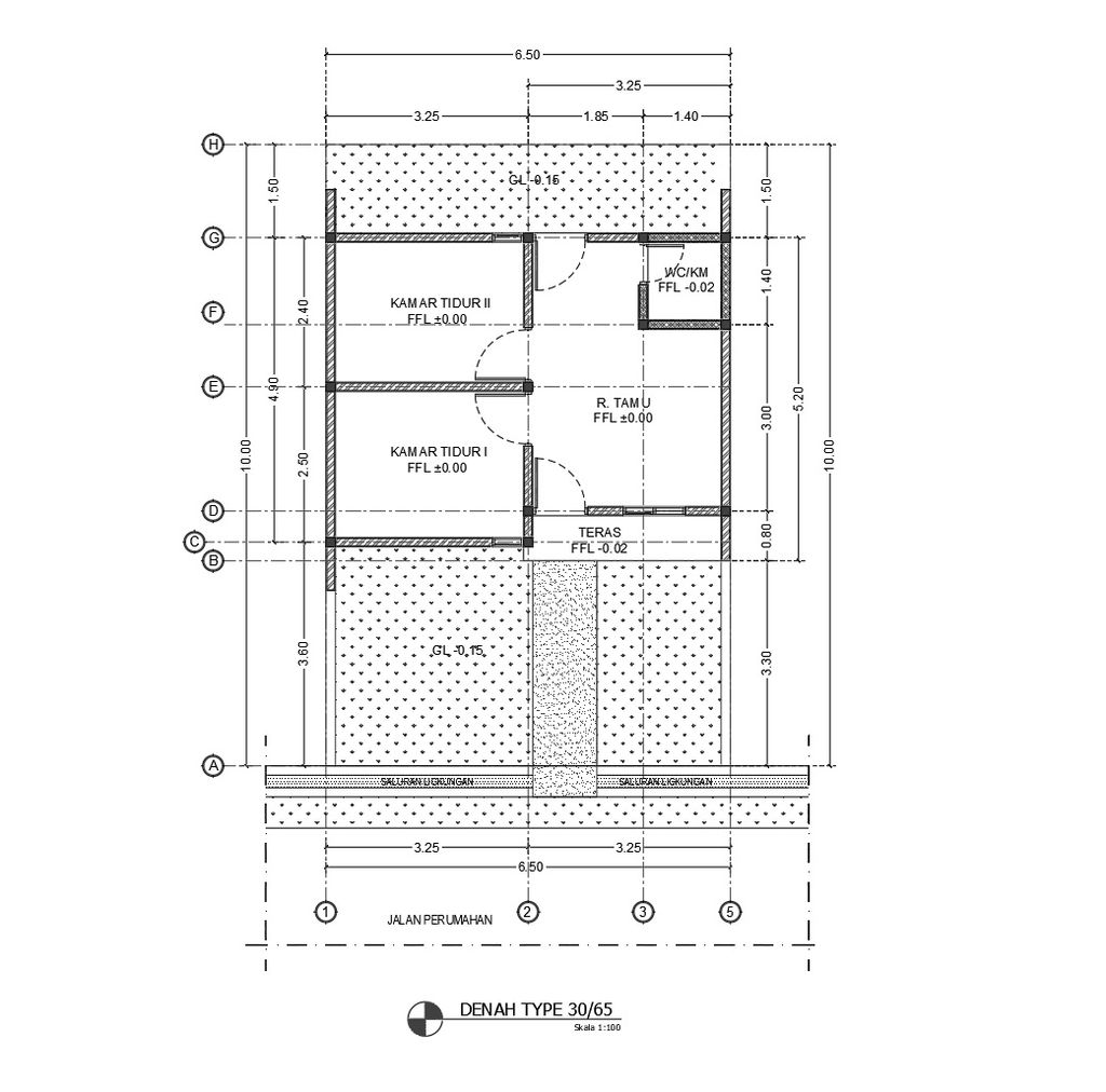 foto denah rumah tipe 30/65 perumahan Griya Mulya Asri Tahap 2