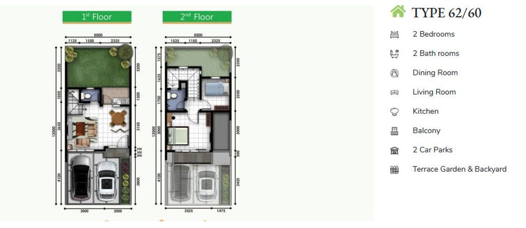 foto denah rumah tipe NF1-0011 perumahan SERPONG NATURA CITY