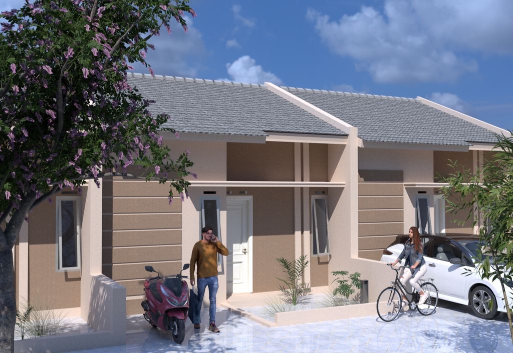 foto tampak rumah tipe 30 perumahan Samudra Residence