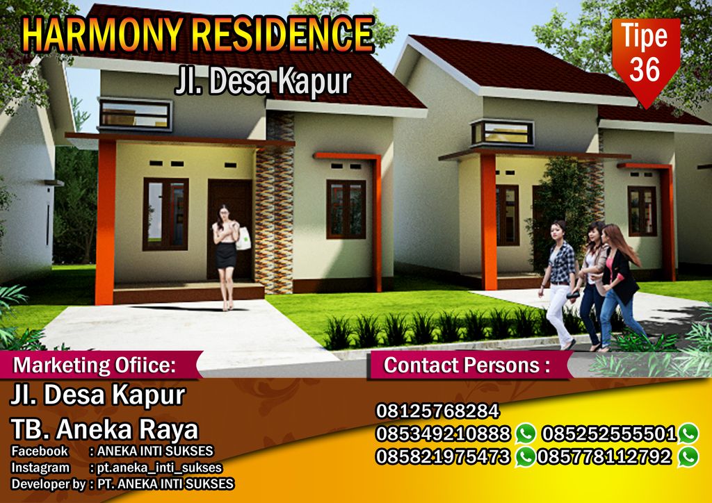 foto tampak rumah tipe 36 perumahan HARMONY RESIDENCE TAHAP 2