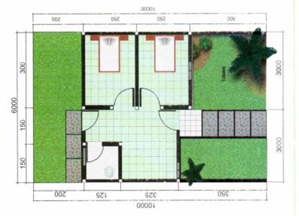foto denah rumah tipe 30/60 perumahan PESONA ALAM CISUGIH