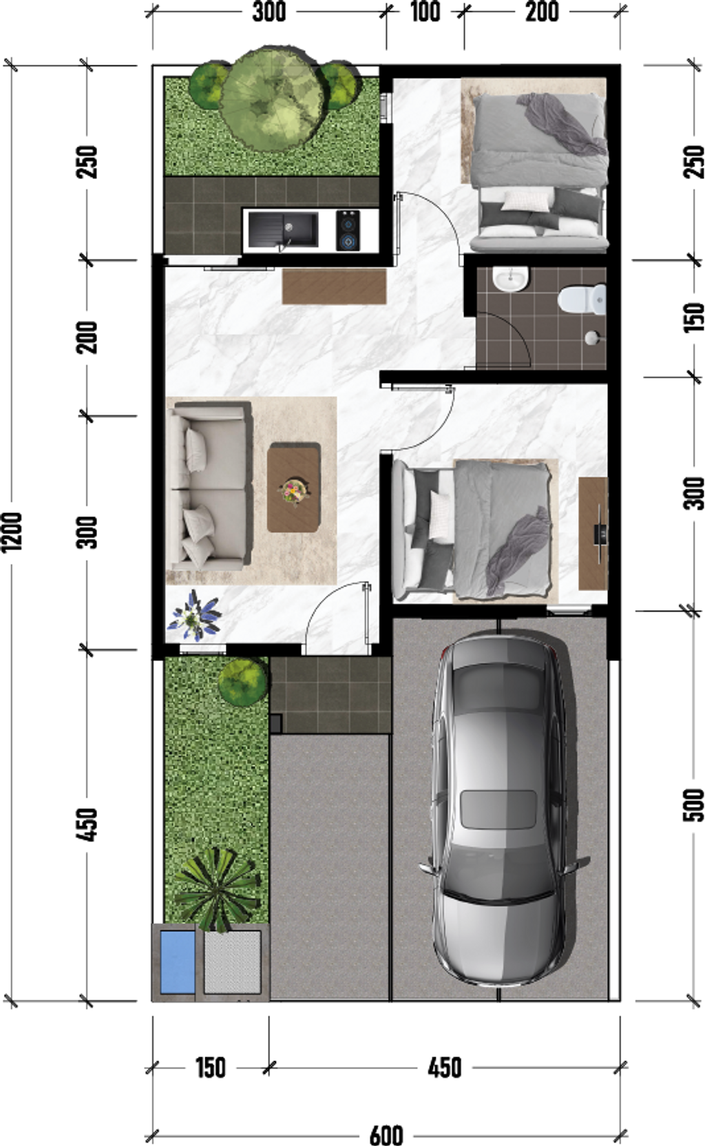 foto denah rumah tipe THE WISE NON STANDAR 4 perumahan THE OSO 2