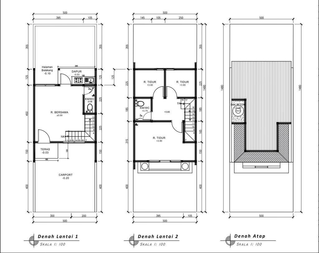 foto denah rumah tipe 60 Compact Classic Athena (3KT) (2KM) (820) perumahan G-Land Padalarang Estate