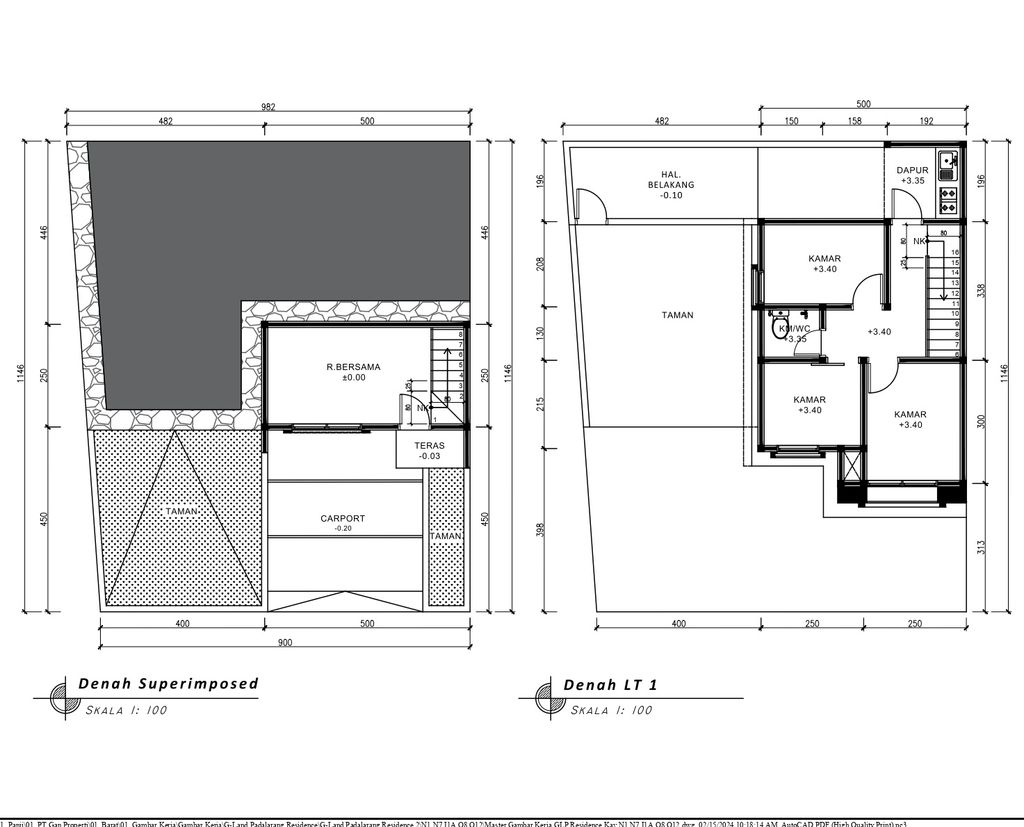 foto denah rumah tipe 43 Superimposed (3 kamar) (471) perumahan G-Land Padalarang Residence 2