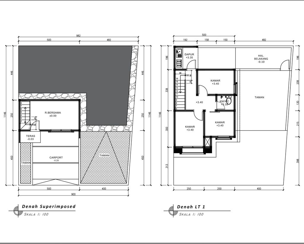 foto denah rumah tipe 43 Superimposed (3 kamar) (467) perumahan G-Land Padalarang Residence 2