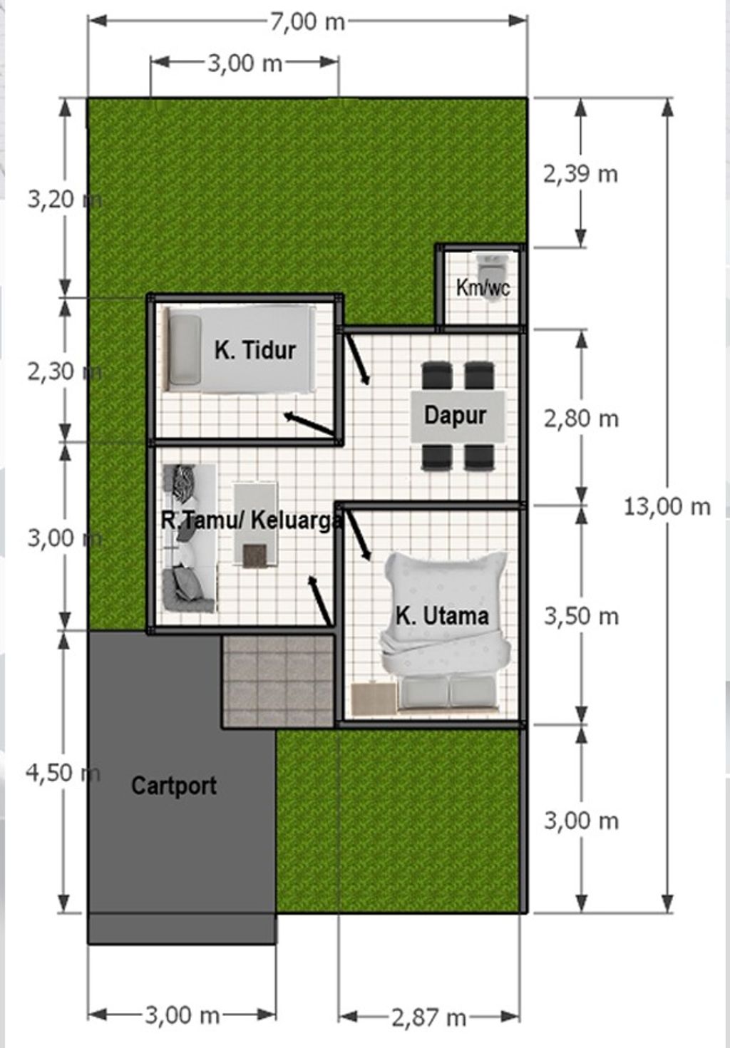 foto denah rumah tipe 36 perumahan BINTANG RESIDENCE 2