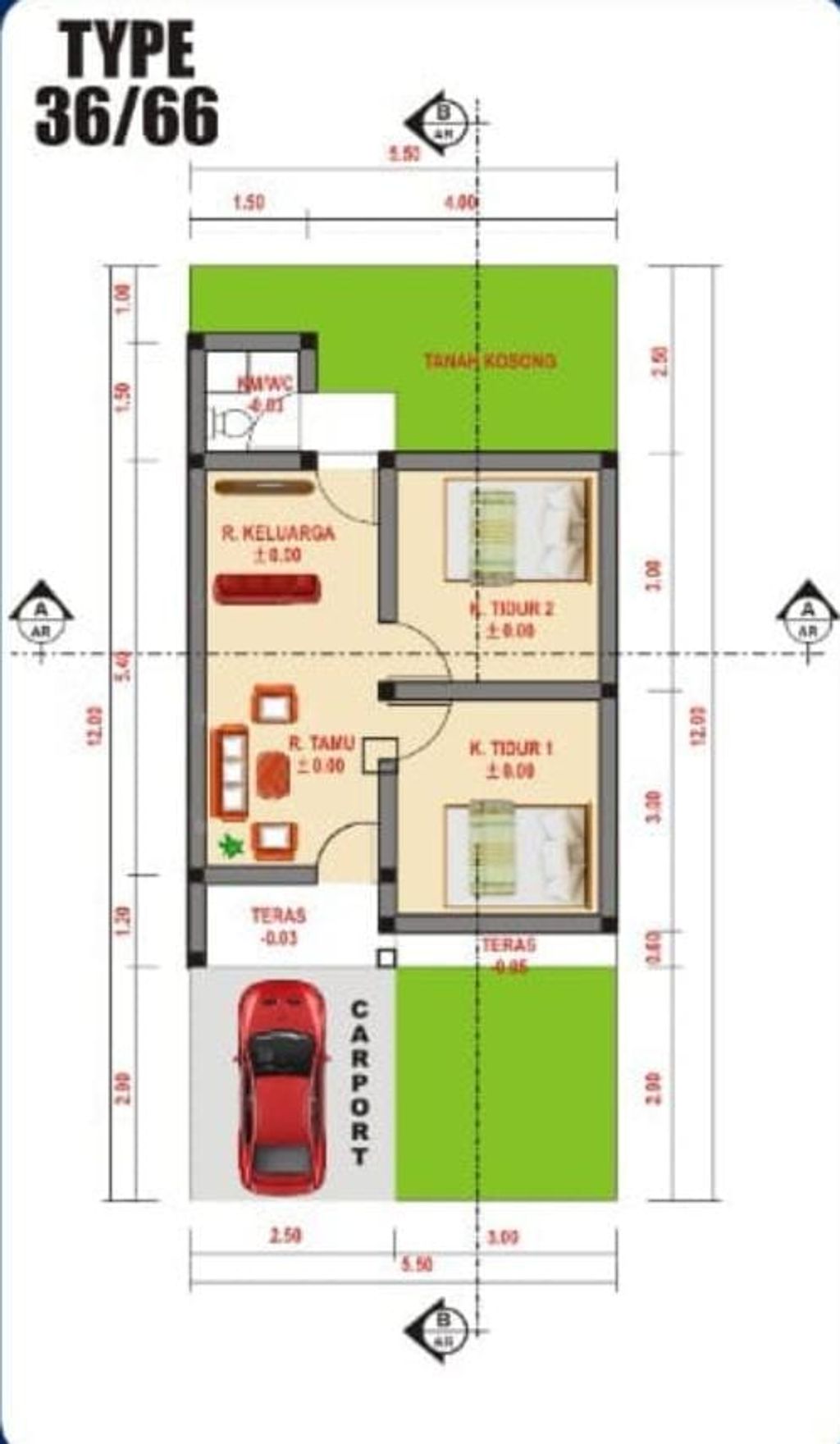 foto denah rumah tipe SUBSIDI perumahan griya sejahtera