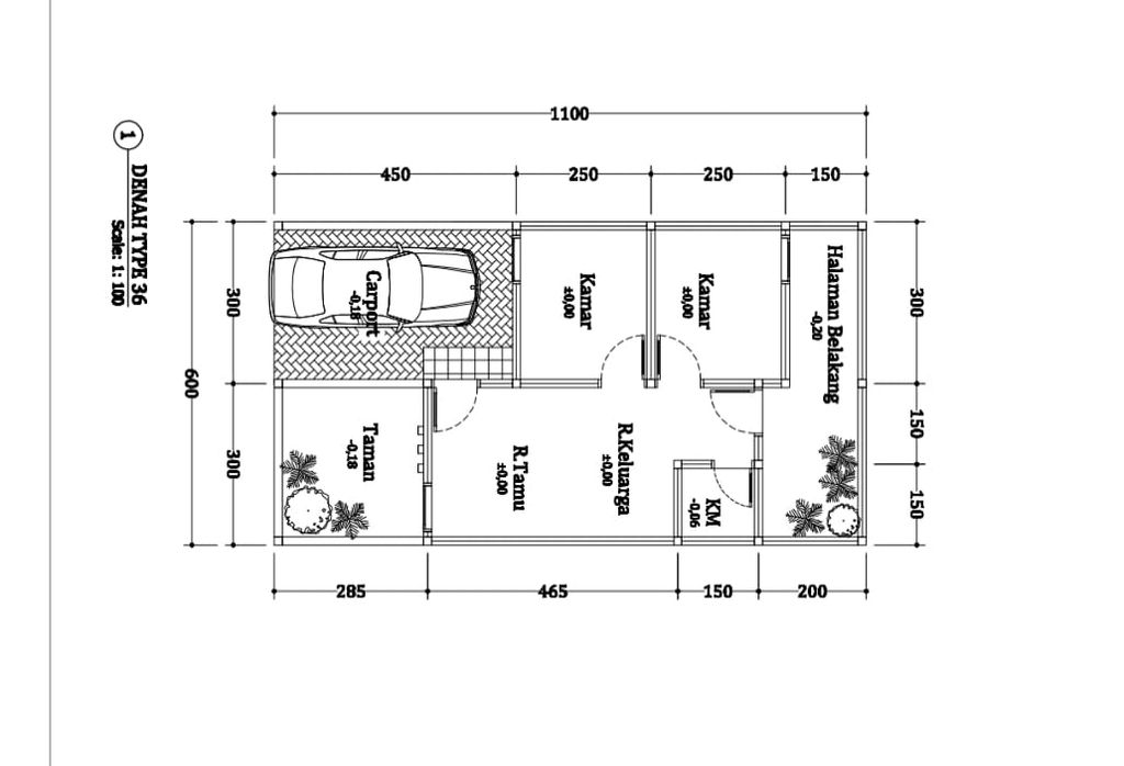 foto denah rumah tipe 36/66 perumahan MADANI RESIDENCE I