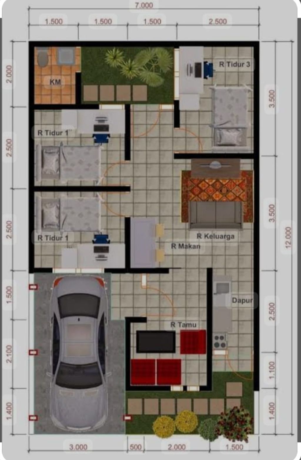 foto denah rumah tipe 60/108 perumahan PERUMAHAN TRANSAD INDAH RESIDENCE TAHAP 2