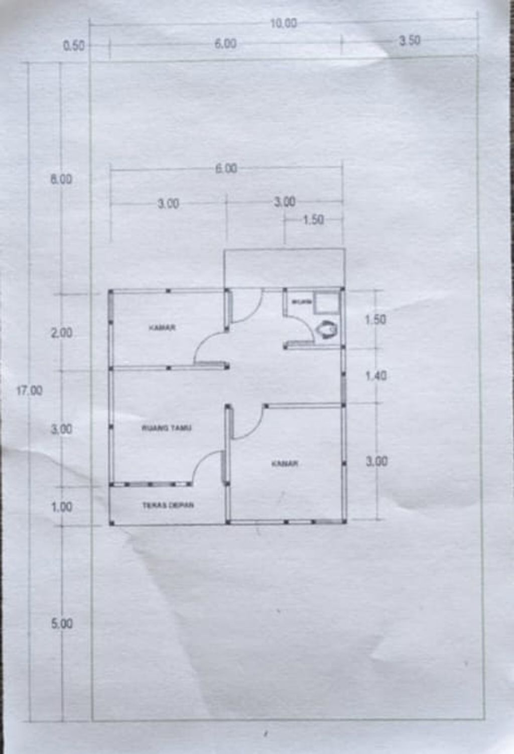 foto denah rumah tipe 36 perumahan BUMI SEJAHTERA RESIDENCE