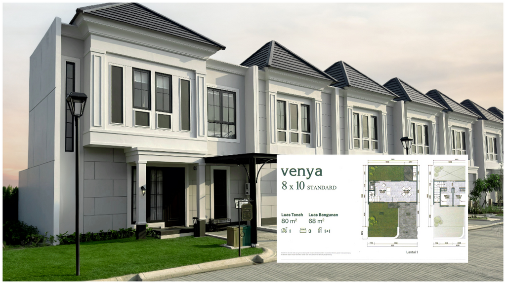 foto tampak rumah tipe 8 X 10 STANDARD perumahan Summarecon Emerald Karawang - Cluster Verena