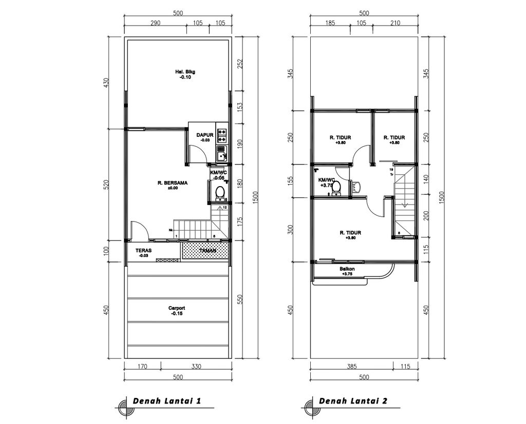 foto denah rumah tipe 60 Compact 3 Kamar HC (768) perumahan G-Land Ciwastra Park 2