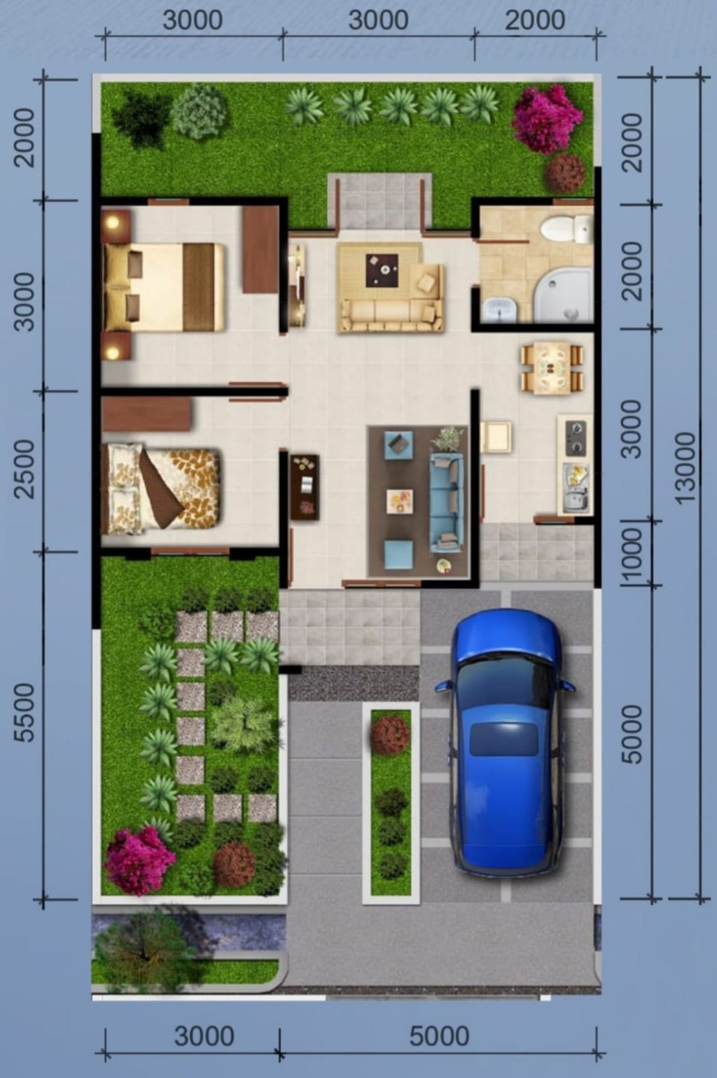 foto denah rumah tipe 45/104 perumahan CLUSTER DE PRATAMA