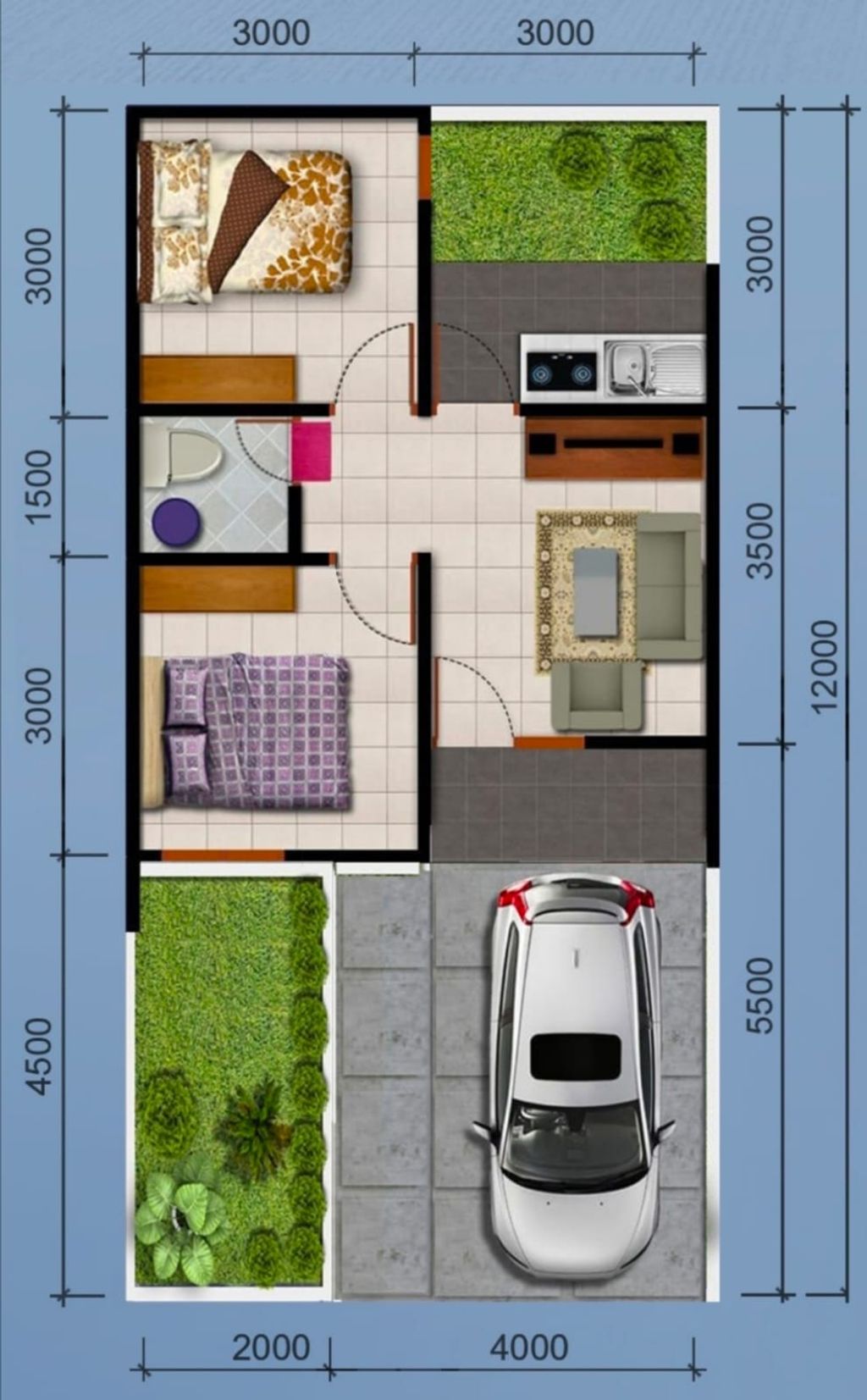 foto denah rumah tipe 36/78 perumahan CLUSTER DE PRATAMA