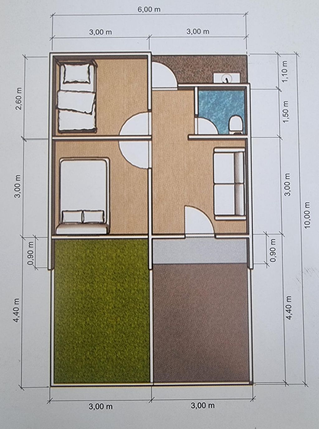 foto denah rumah tipe 77/111 perumahan SENJA RESIDENCE