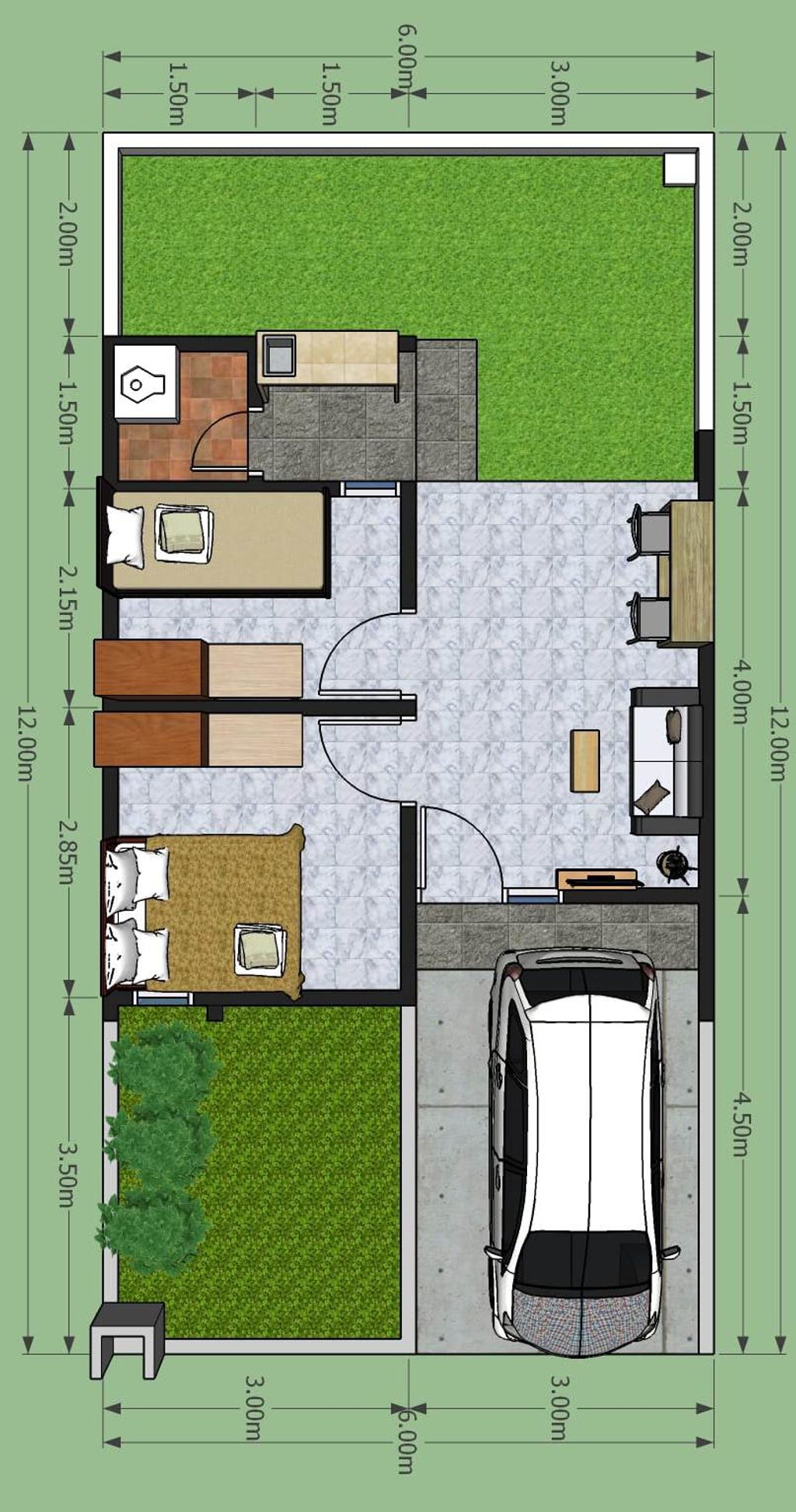 foto denah rumah tipe T30_72 perumahan KIYARA DAMAI