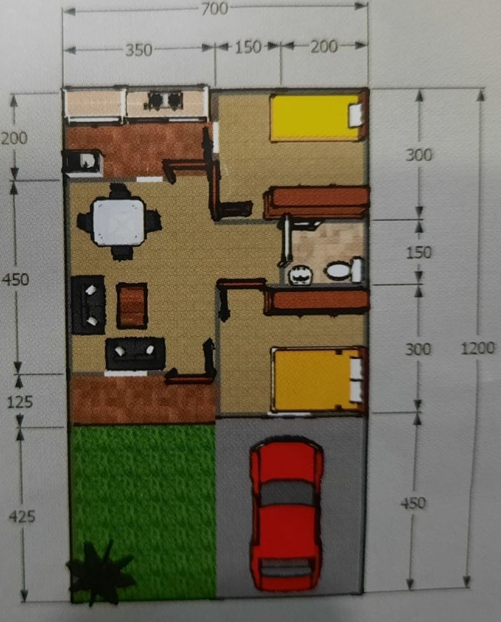 foto denah rumah tipe Caltha 2024 perumahan Grand Tamansari Residence 1
