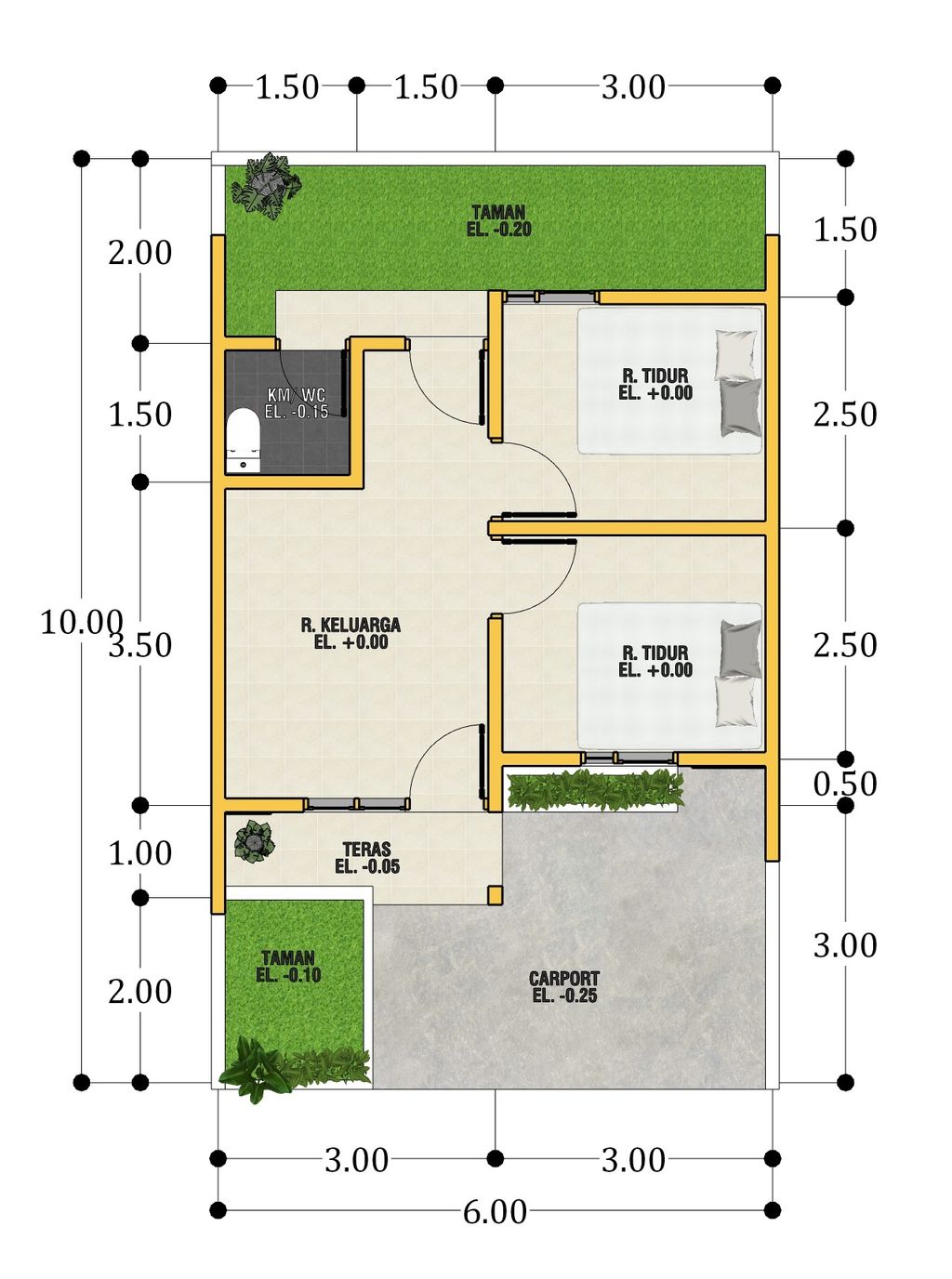 foto denah rumah tipe SUBSIDI perumahan GRIYA MARBEL GETAS