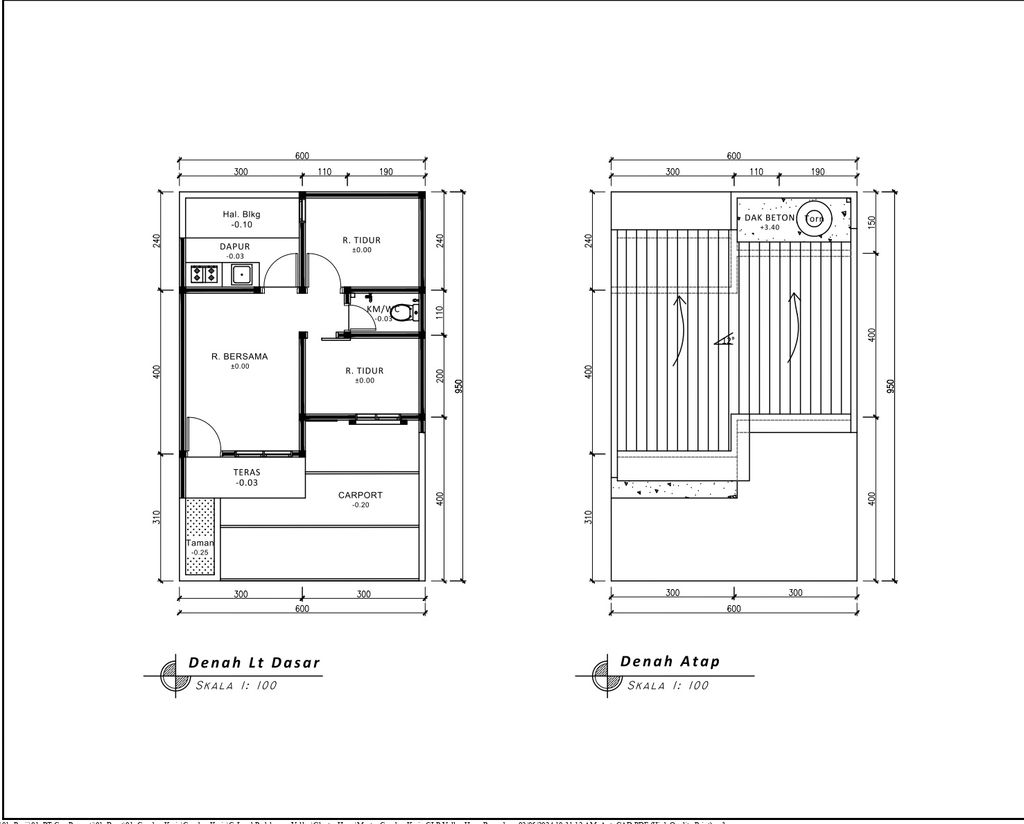 foto denah rumah tipe 30 1 lantai (335) perumahan G-Land Padalarang Valley