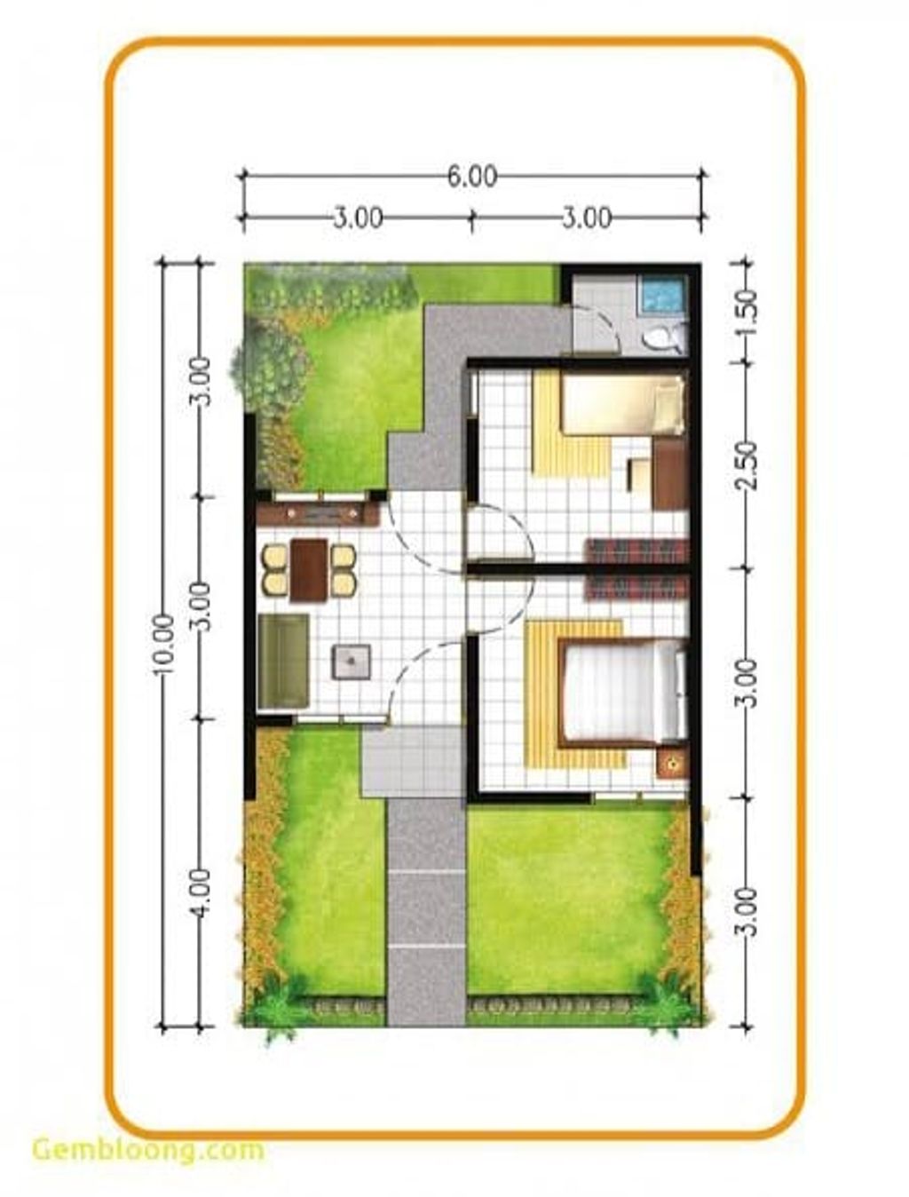 foto denah rumah tipe Subsidi perumahan Sudan residence 3 lebo