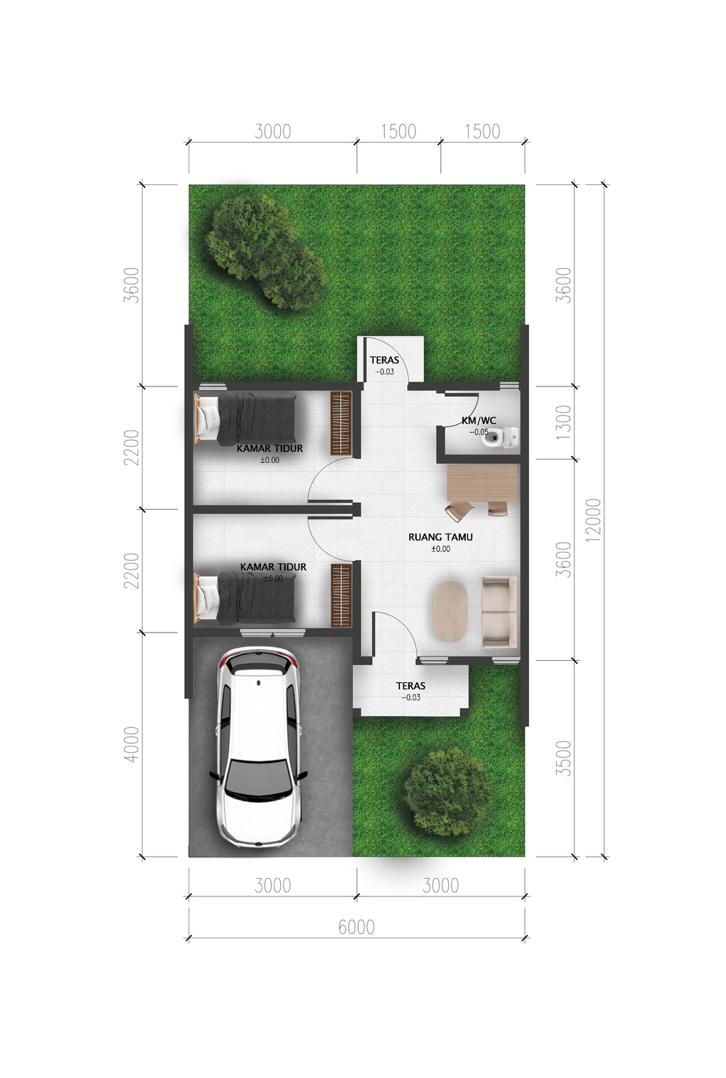 foto denah rumah tipe 29/112 perumahan Villa Gading Parung