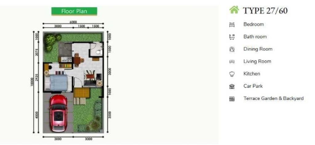 foto denah rumah tipe NF9-0023 perumahan SERPONG NATURA CITY