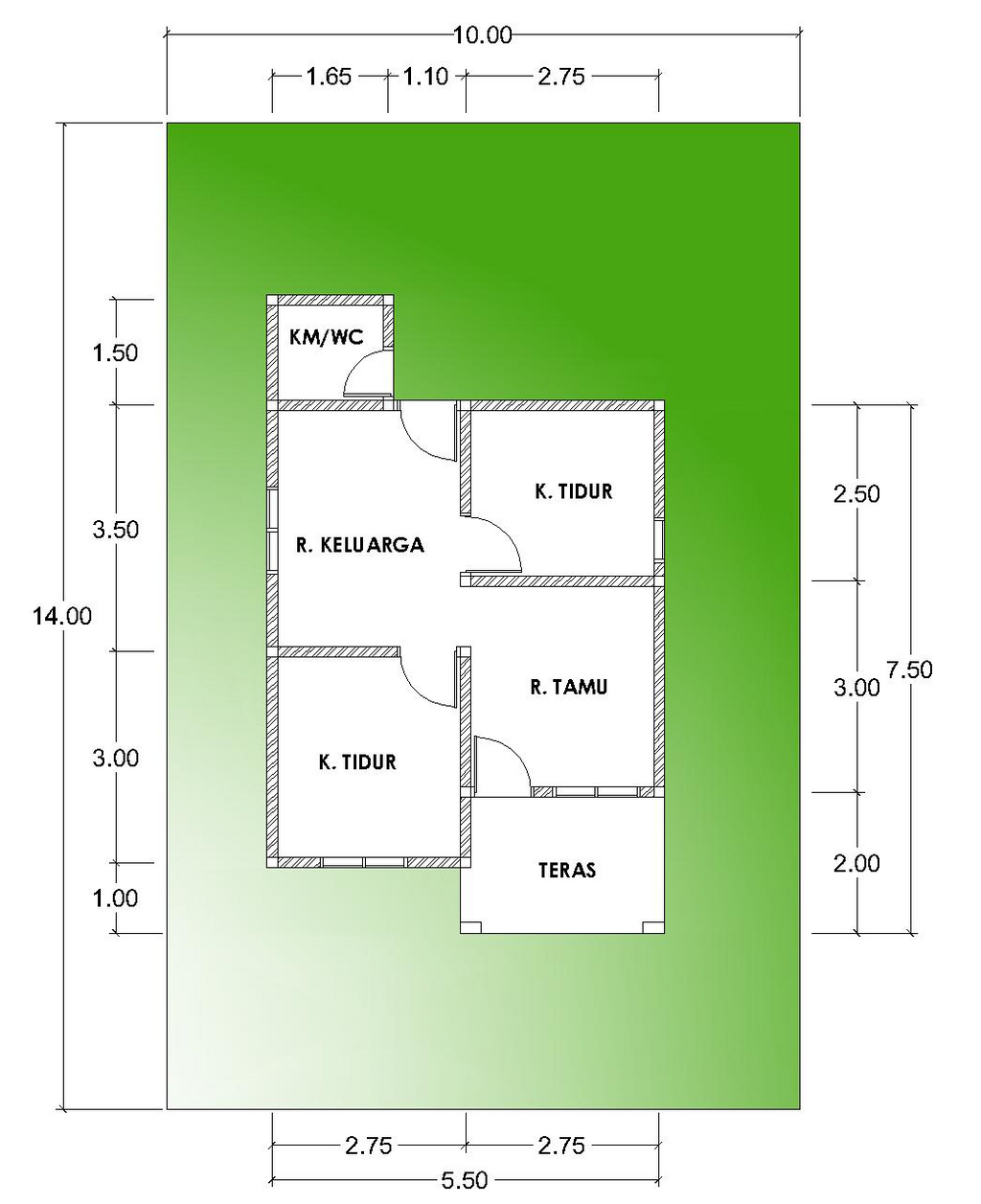 foto denah rumah tipe 36 perumahan Pinguin Indah Permai