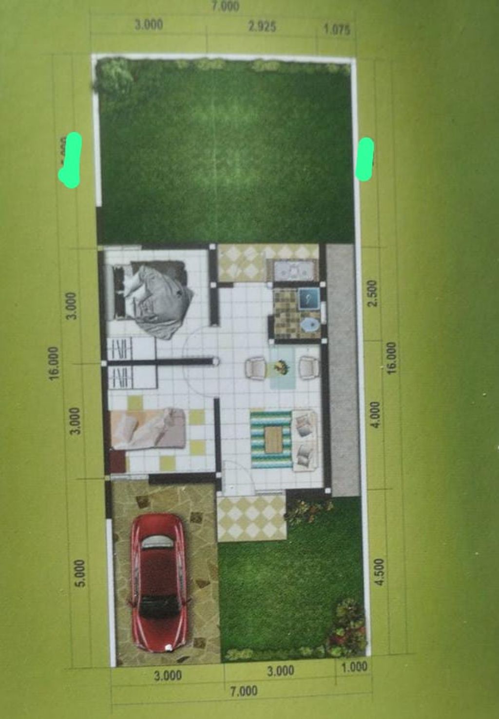 foto denah rumah tipe 36 perumahan Perumahan Angsana Green Residence