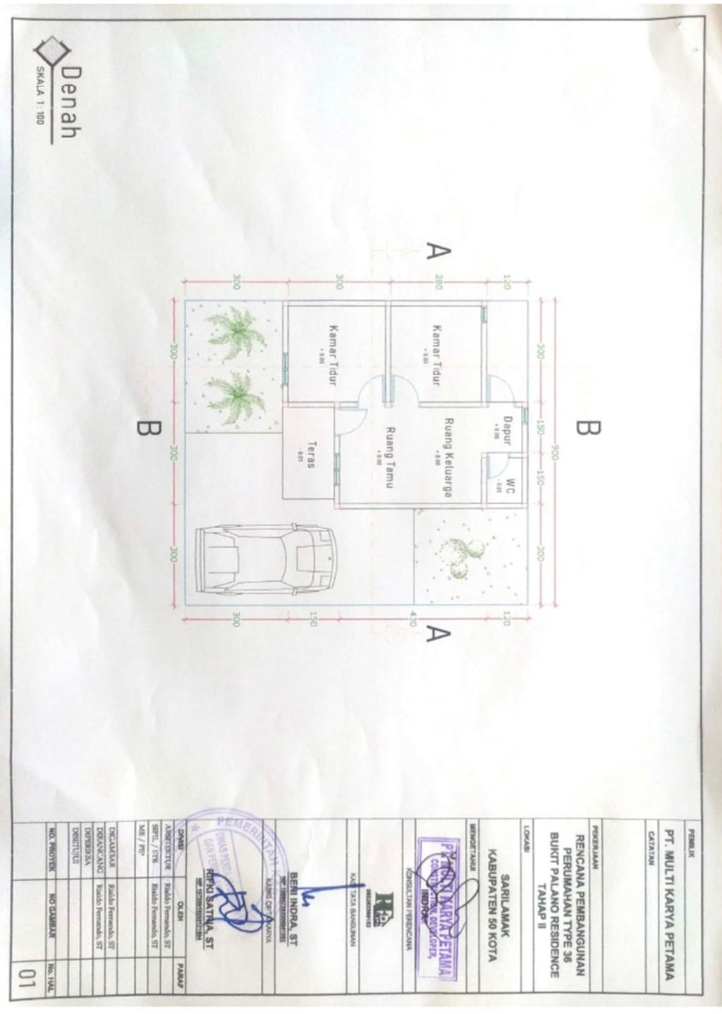 foto denah rumah tipe 36/90 Subsidi perumahan Bukit Palano Residence Tahap 2