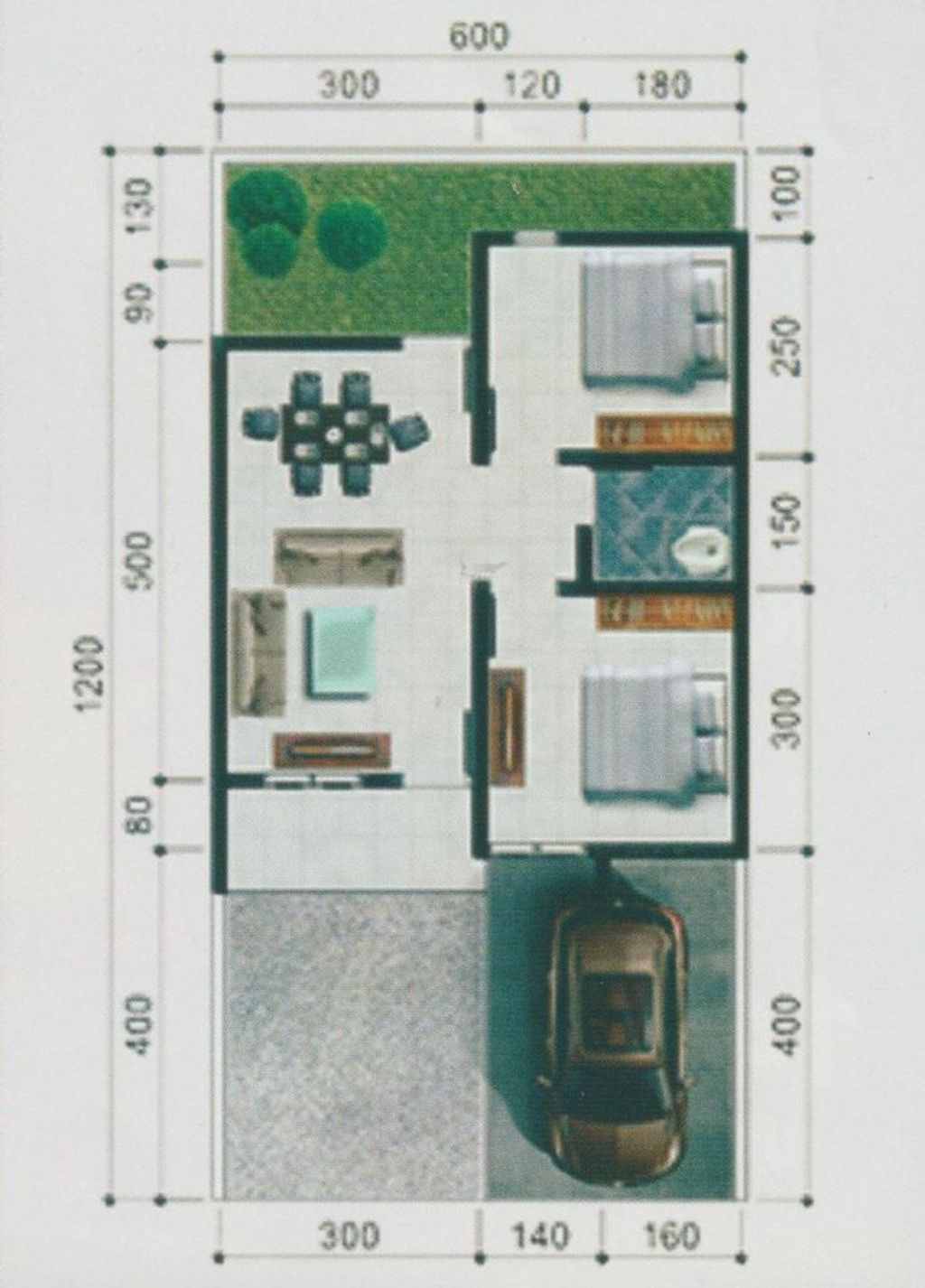 foto denah rumah tipe 36 perumahan Grand Mutiara Indah 4 Tahap 2