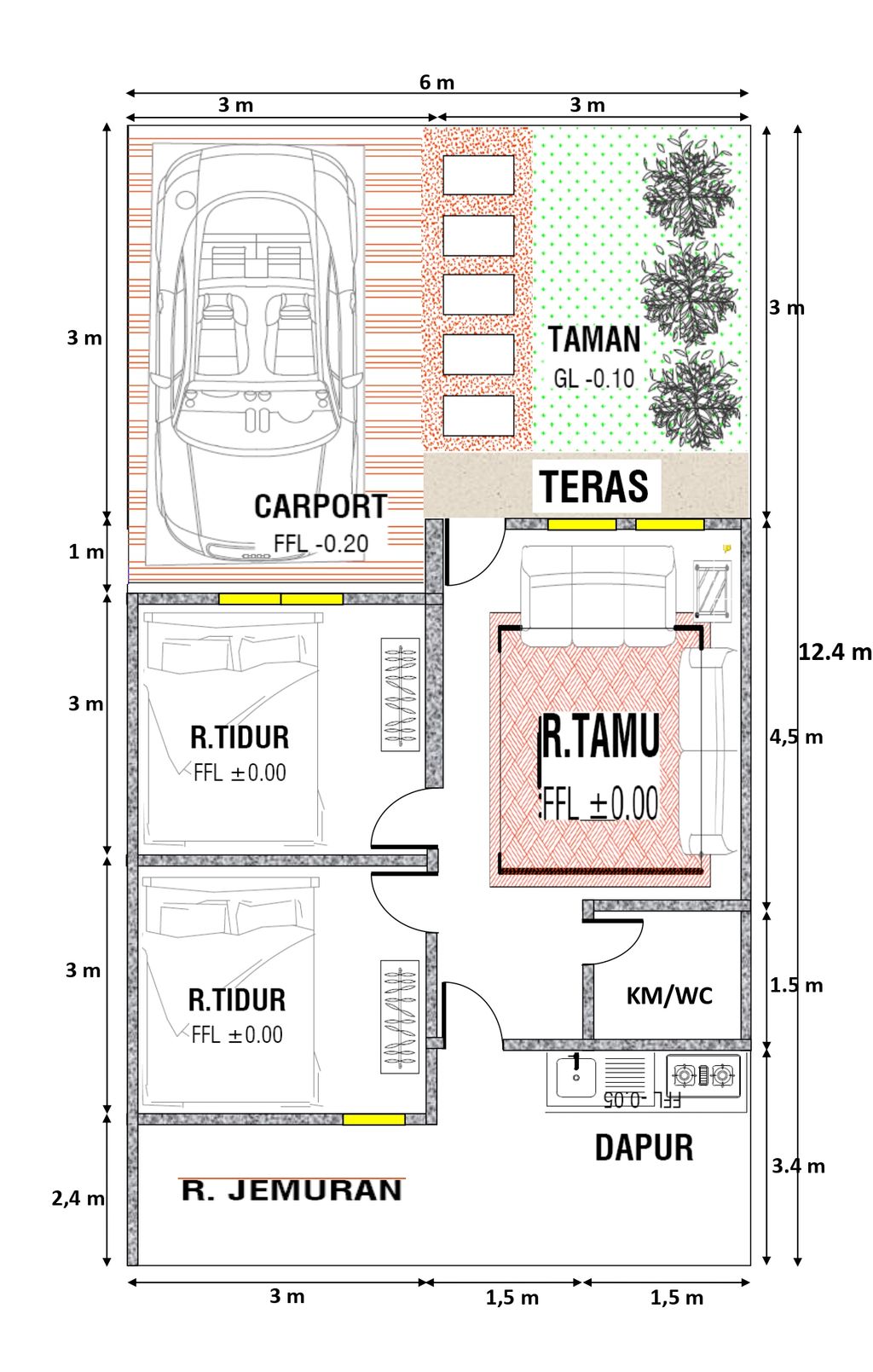 foto denah rumah tipe 36 perumahan PERUMAHAN SHOBUR RESIDENCE 2