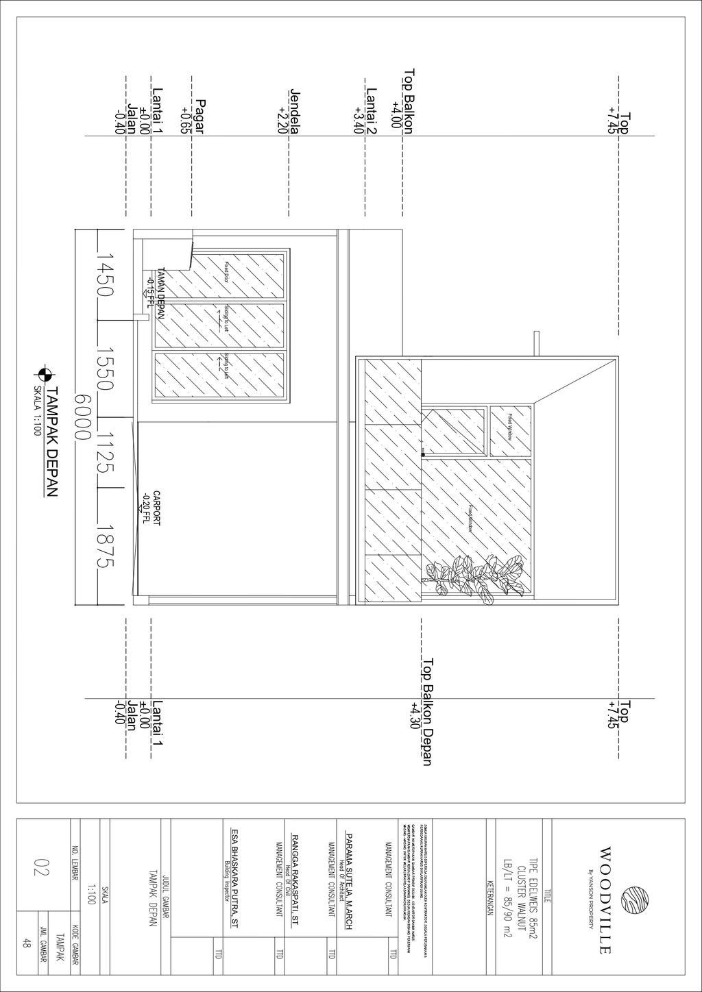 foto tampak rumah tipe Walnut (90/85) perumahan Perumahan Woodville Residence