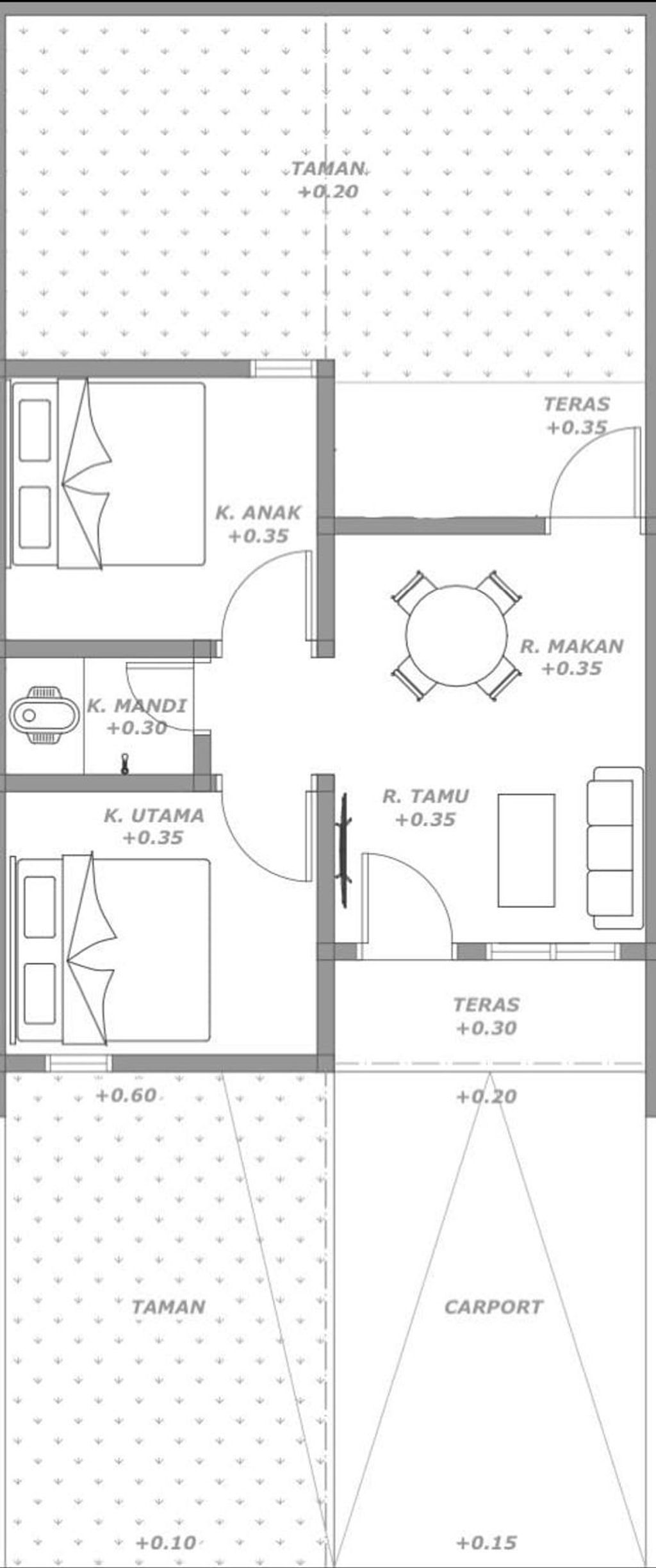 foto denah rumah tipe 36 perumahan Gadang Sejahtera Premiere Tahap 3