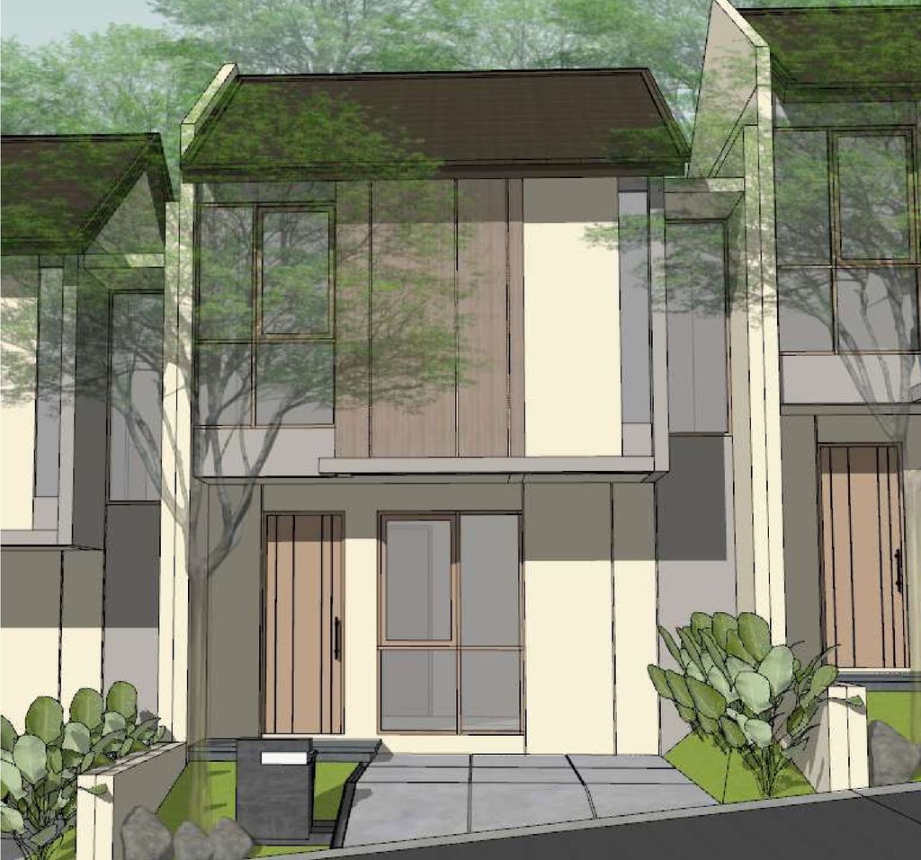 foto tampak rumah tipe FUJI perumahan SPRINGHILL YUME GREEN