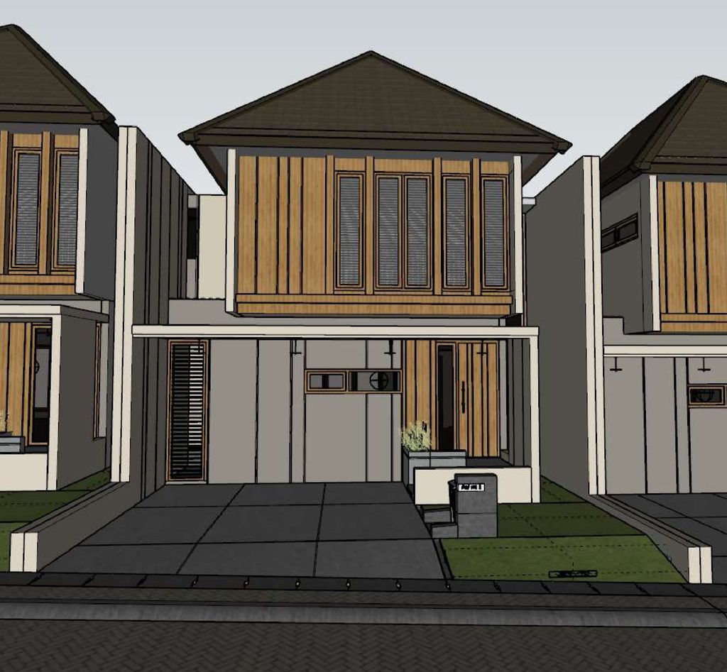 foto tampak rumah tipe ASAGAO perumahan SPRINGHILL YUME GREEN