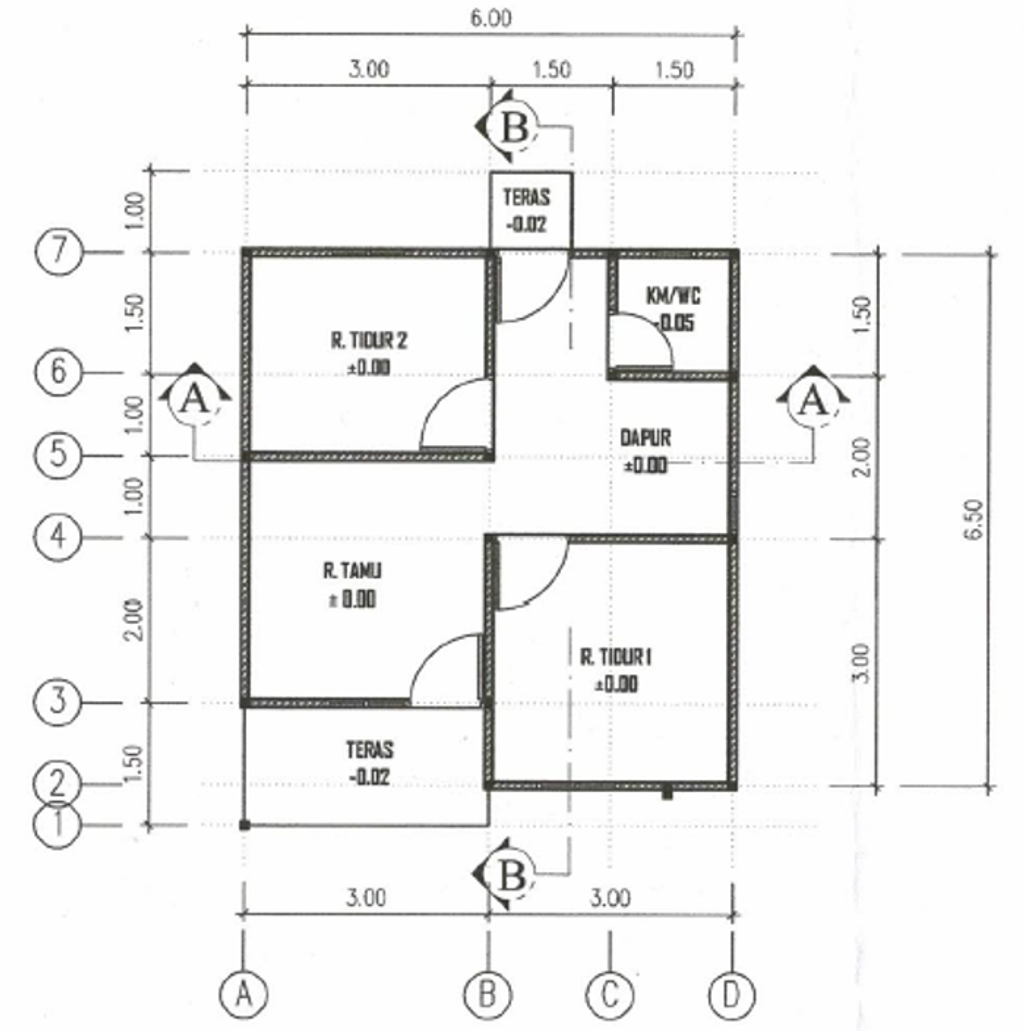 foto denah rumah tipe 36 (2024) perumahan RASAU MANSION 4