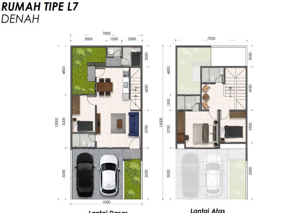 foto denah rumah tipe L7 perumahan KOTA MODERN - CLUSTER WATERFRONT - RUKO MWALK EXTENTION