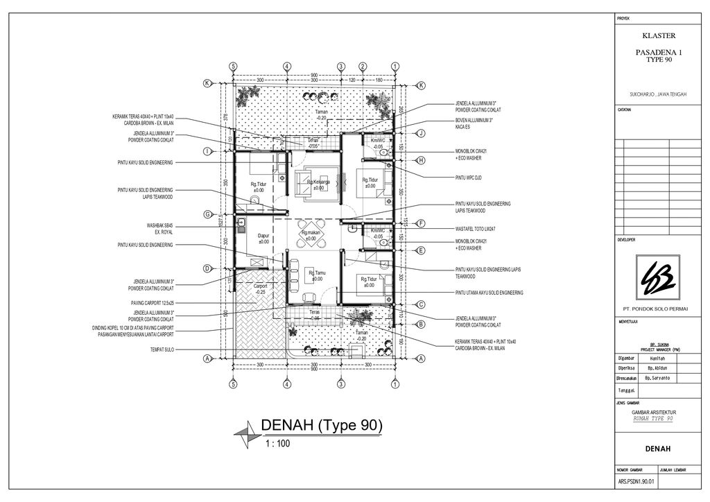 foto denah rumah tipe Pasadena 1 perumahan Pasadena 1 Residence