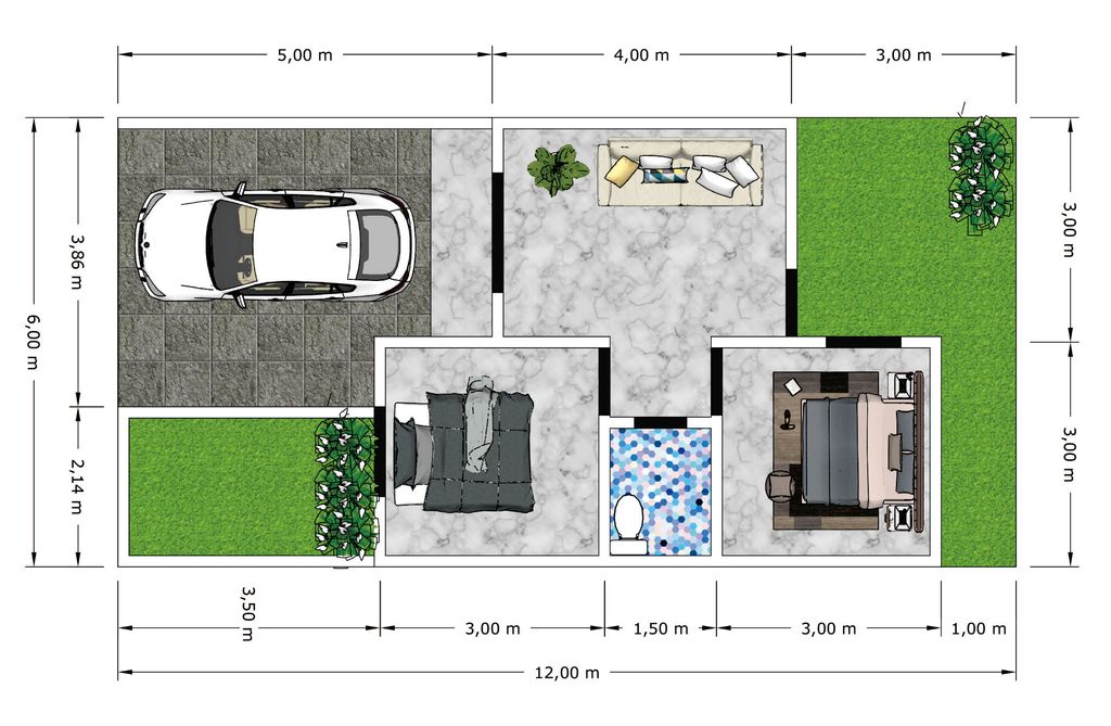 foto denah rumah tipe CLUSTER perumahan VIARFA GARDEN